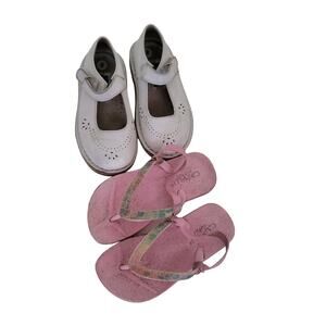 8 Toddler shoes L'Amour white and pink sandals